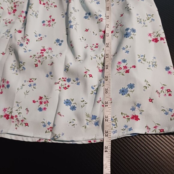 NEW Bar III Womens Smocked Short Fit &‎ Flare Dress Aqua Floral Multi Size S - Picture 13 of 13